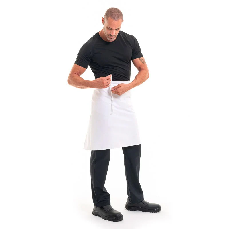Tablier Blanc Demi Chef 60cm - ROBUR - Image 4