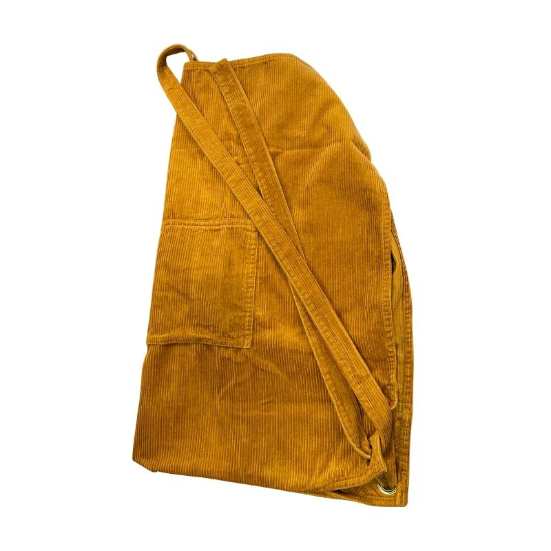 Tablier Dos en Croix en Velours Jaune - CHAUD DEVANT - Image 3