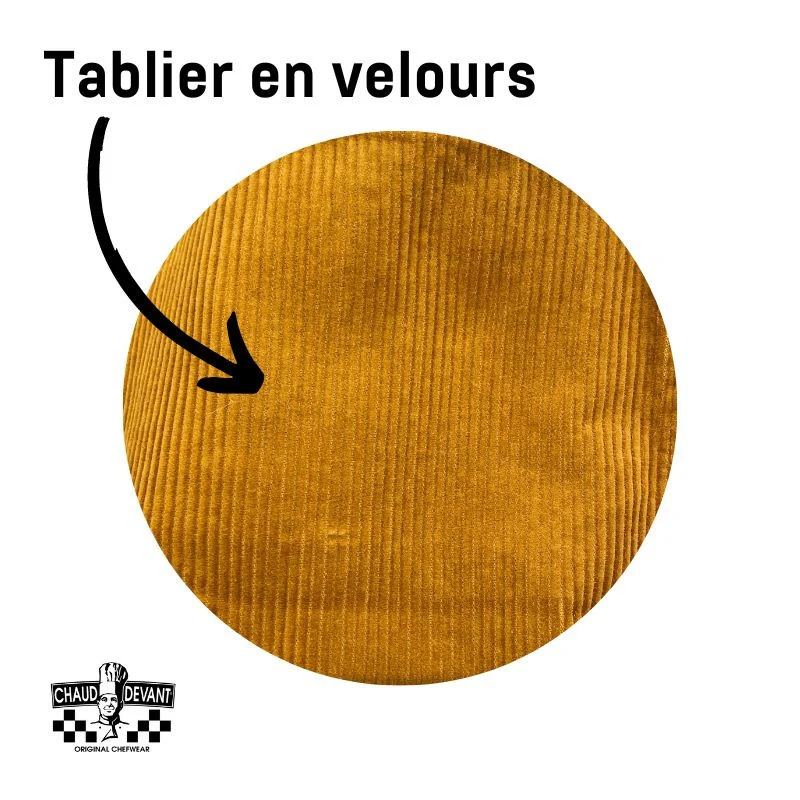 Tablier Dos en Croix en Velours Jaune - CHAUD DEVANT - Image 5