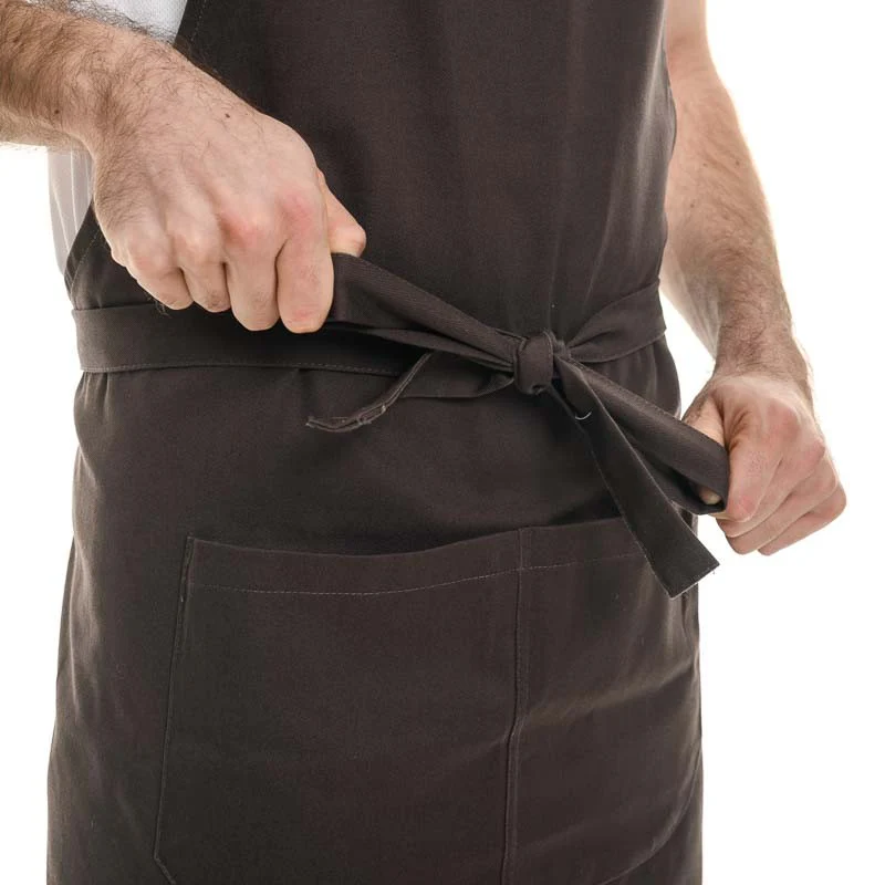 Tablier à Bavette Marron avec Poche Coton Bio - KARIBAN - Image 4