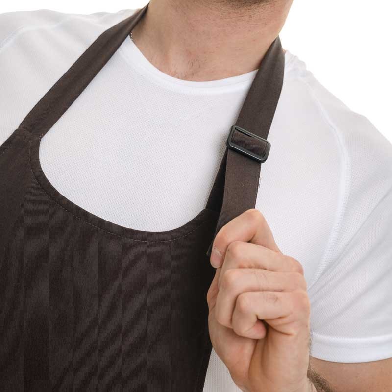 Tablier à Bavette Marron avec Poche Coton Bio - KARIBAN - Image 5