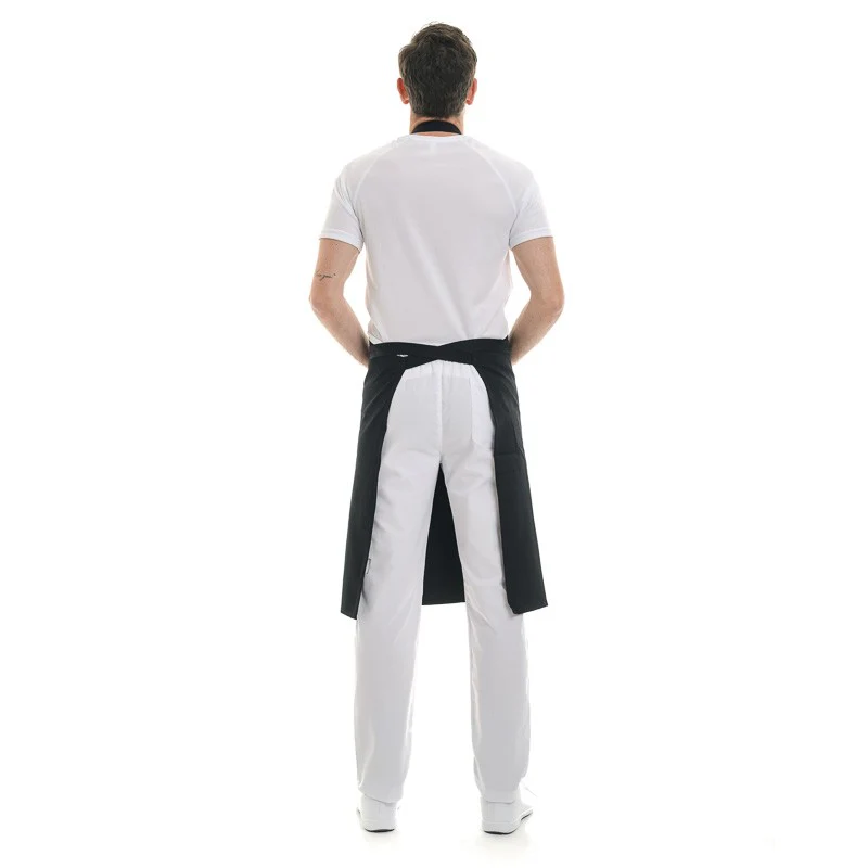 Tablier à Bavette avec Poche en Coton Bio Noir - KARIBAN - Image 3