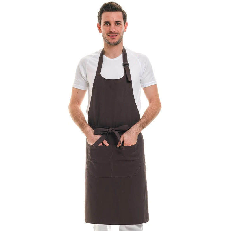 Tablier à Bavette avec Poche en Coton Bio Noir - KARIBAN - Image 7
