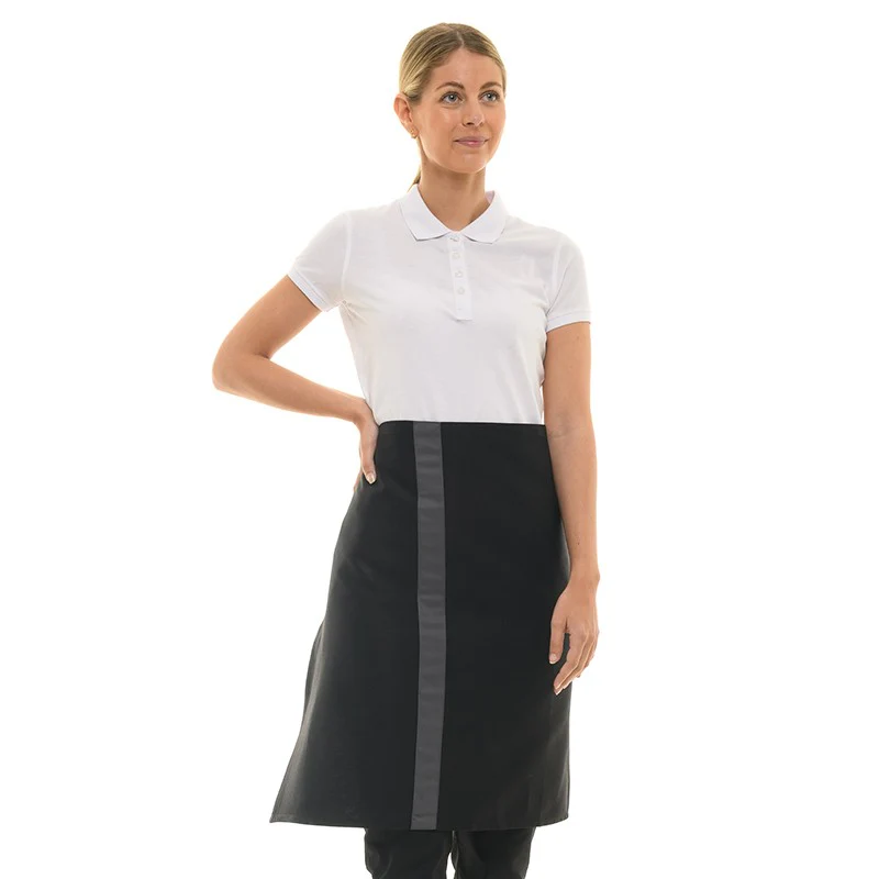 Tablier Noir Bande Couleur 70cm - MANELLI - Image 2