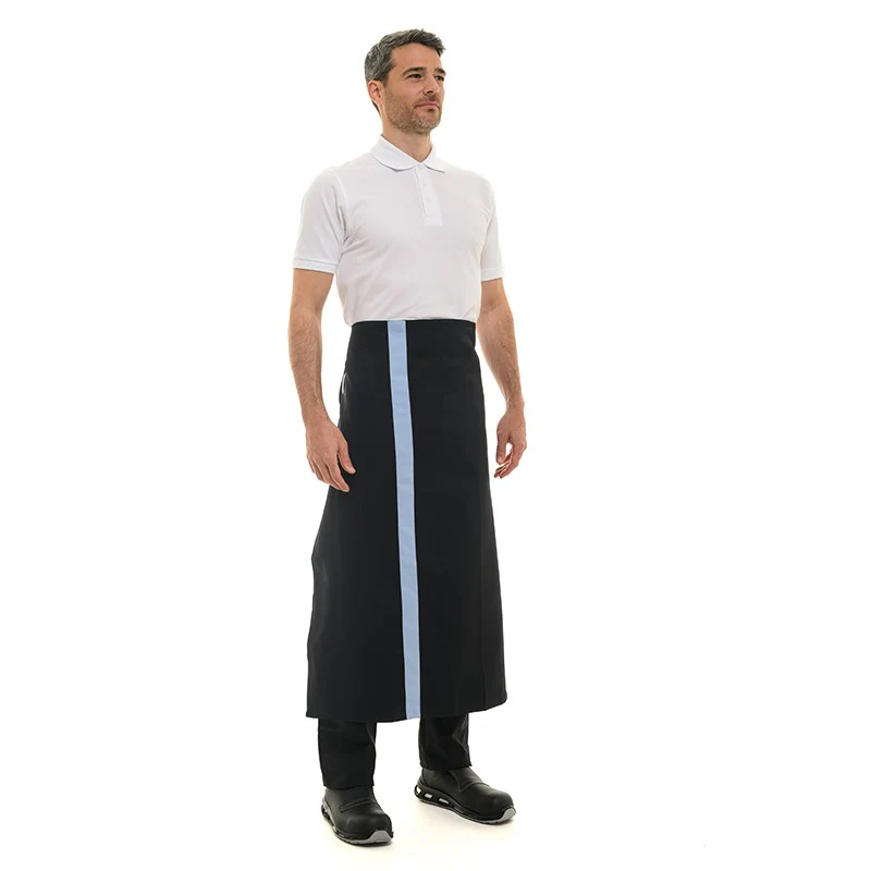 Tablier Noir Bande Couleur 90cm - MANELLI - Image 10
