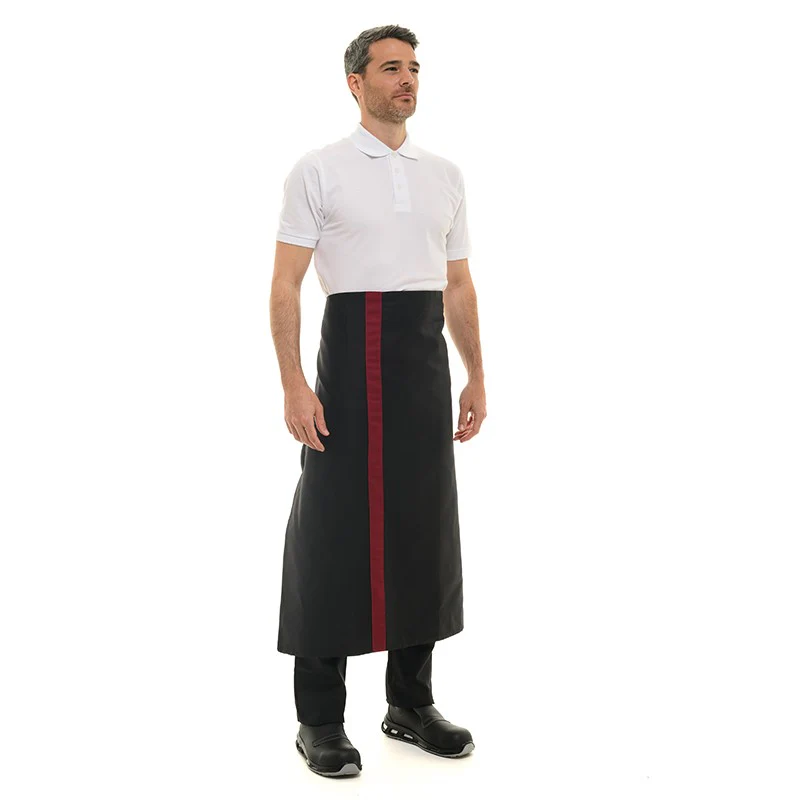 Tablier Noir Bande Couleur 90cm - MANELLI - Image 11