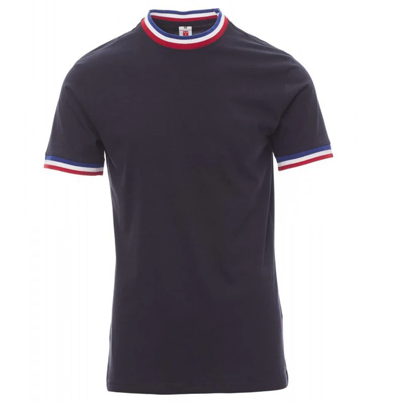 Tee-shirt de Travail Bleu Marine Col Tricolore France - PAYPERWEAR - Image 4