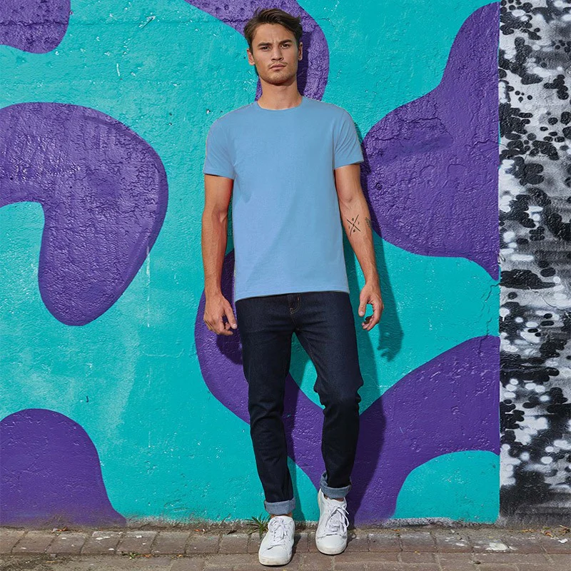 Tee-Shirt de Travail Coton Homme Bleu Ciel - TOPTEX - Image 3