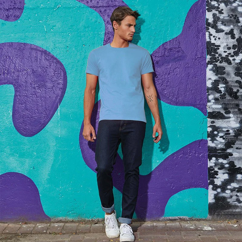 Tee-Shirt de Travail Coton Homme Bleu Ciel - TOPTEX - Image 5