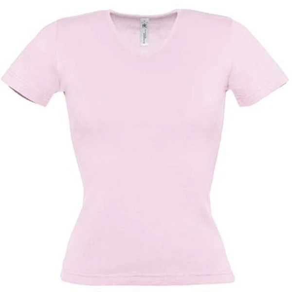 Tee shirt de Travail Femme Col V Rose T-XS - TOPTEX