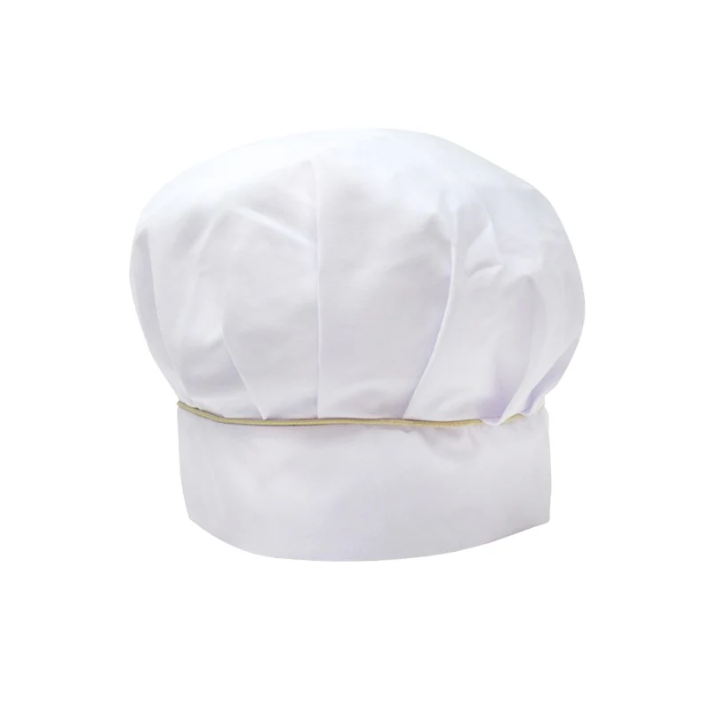 Toque de Cuisine Blanche Liseré Doré - MANELLI
