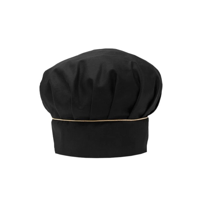 Toque de Cuisine Noire Liseré Or - MANELLI