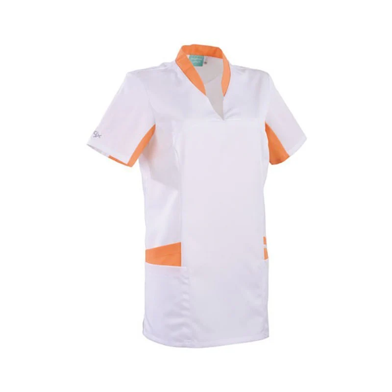 Tunique Médicale Femme Manches Courtes Blanc et Bleu - LAFONT SANTE - Image 2