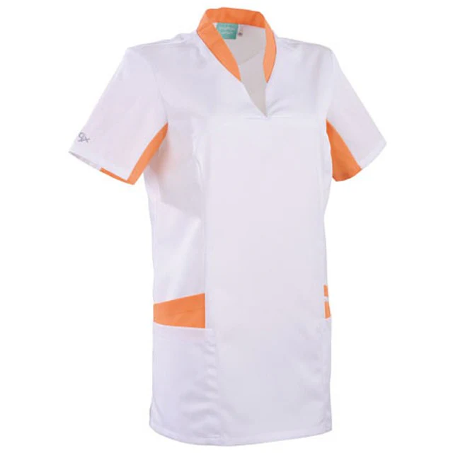 Tunique Médicale Femme Lau Blanc avec Détails Orange - LAFONT SANTE