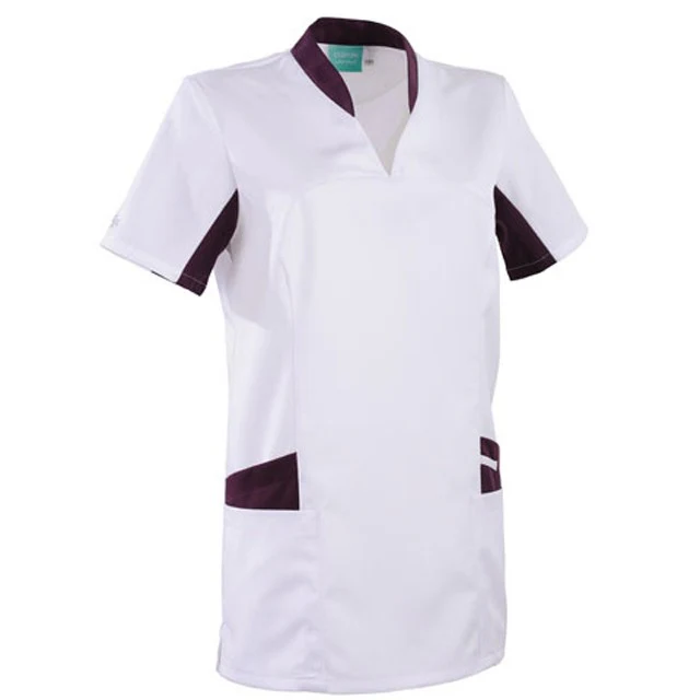 Tunique Médicale Femme Blanc et Prune - LAFONT SANTE