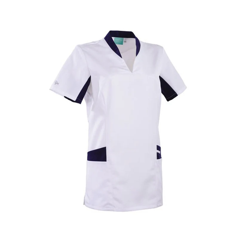 Tunique Médicale Femme Blanc et Prune - LAFONT SANTE - Image 2