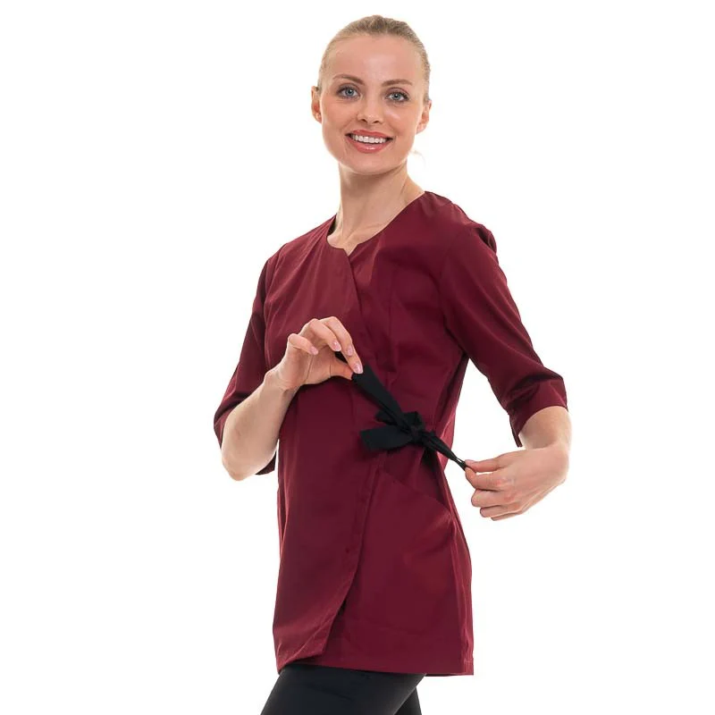Tunique Esthéticienne Femme Bordeaux Modèle Faustine - HASSON BY MOLINEL - Image 2