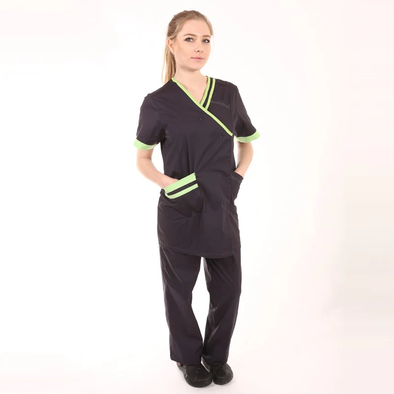 Blouse Manches Courtes Femme Lilee Gris Charcoal et Vert Amazonie - LAFONT SANTÉ - Image 7