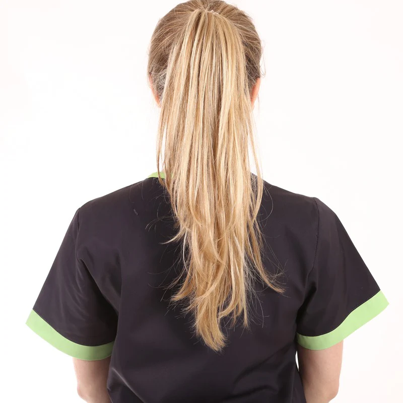 Blouse Manches Courtes Femme Lilee Gris Charcoal et Vert Amazonie - LAFONT SANTÉ - Image 8