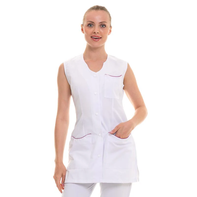 Tunique de Travail Femme Sans Manches Blanche - HASSON BY MOLINEL