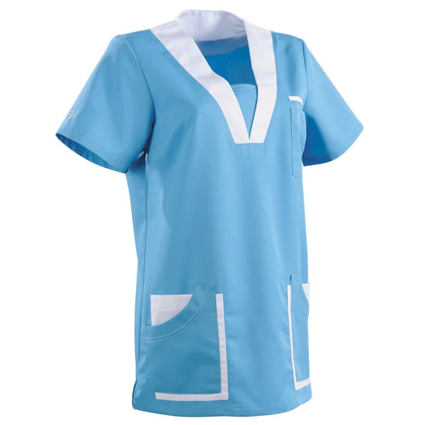 Tunique Médicale Femme Manches Courtes Bleu Ciel - LAFONT SANTÉ