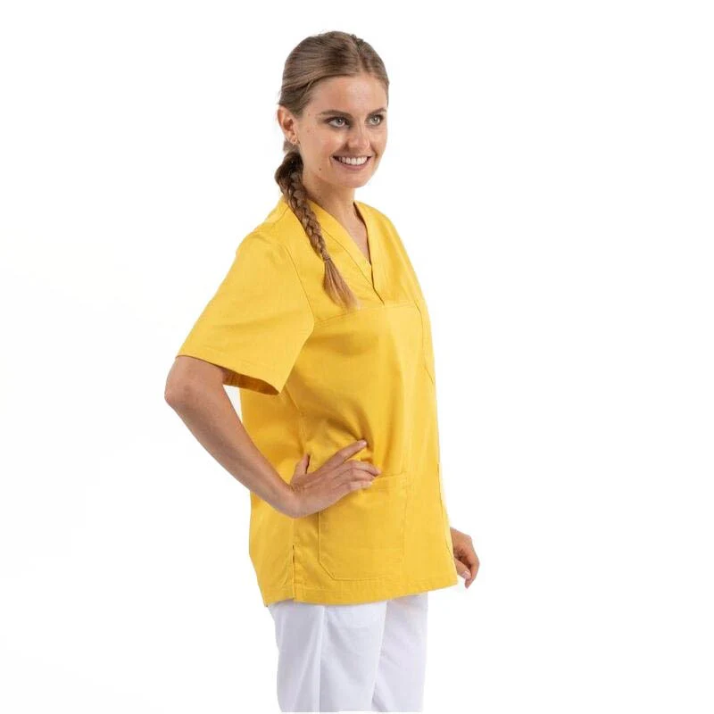 Tunique Médicale Unisexe Jaune à Col V - EGOCHEF - Image 5