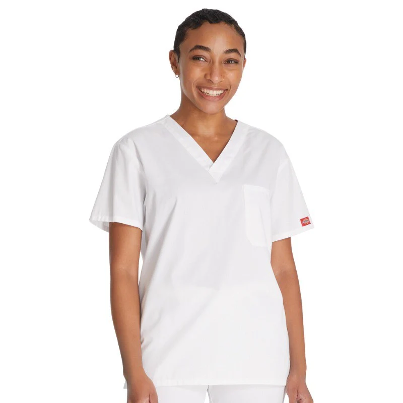 Tunique Médicale Unisexe Manches Courtes Blanc Col V - DICKIES MEDICAL - Image 4
