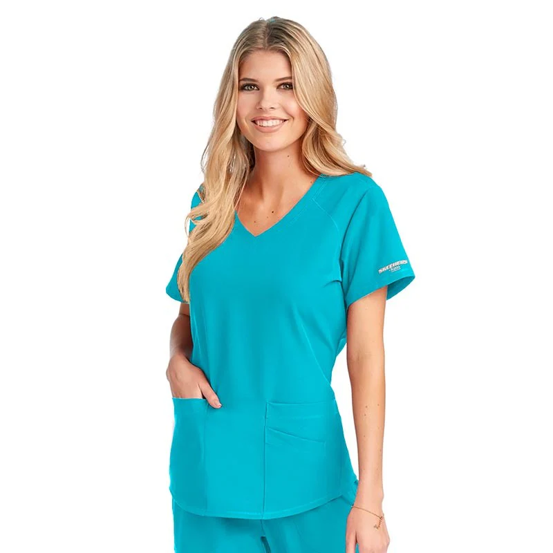 Tunique Médicale Femme Blanche Col V - SKECHERS - Image 4
