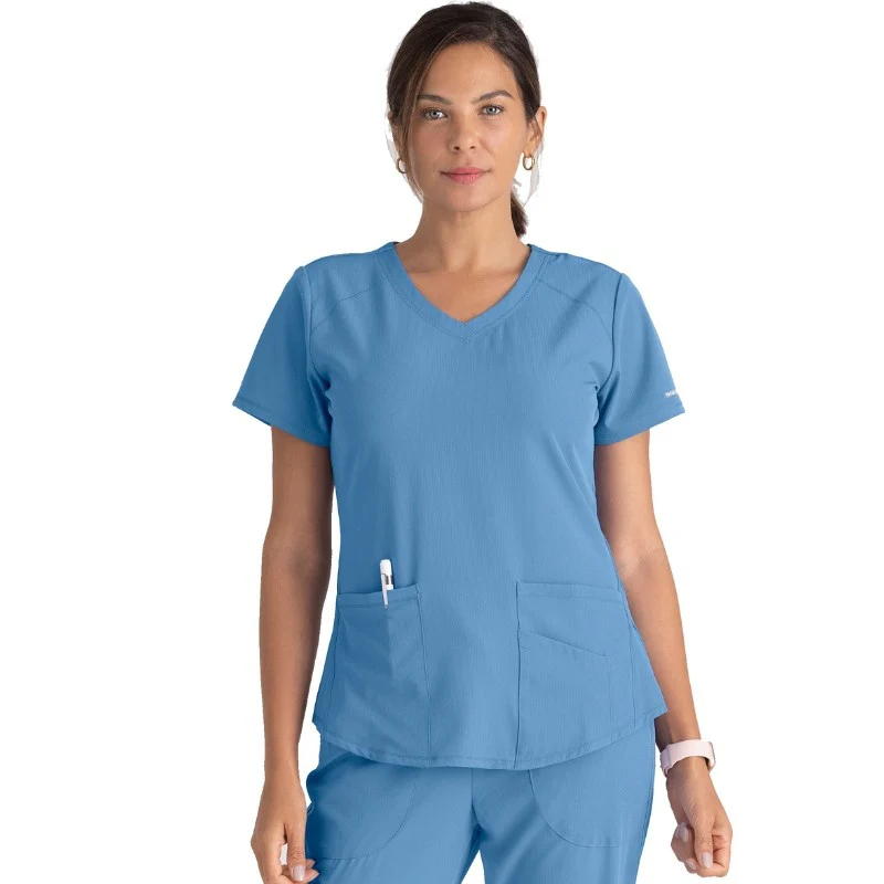 Tunique Médicale Femme Bleu Marine Col V - SKECHERS - Image 8