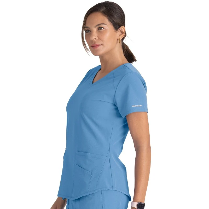 Tunique Médicale Femme Bleu Marine Col V - SKECHERS - Image 9