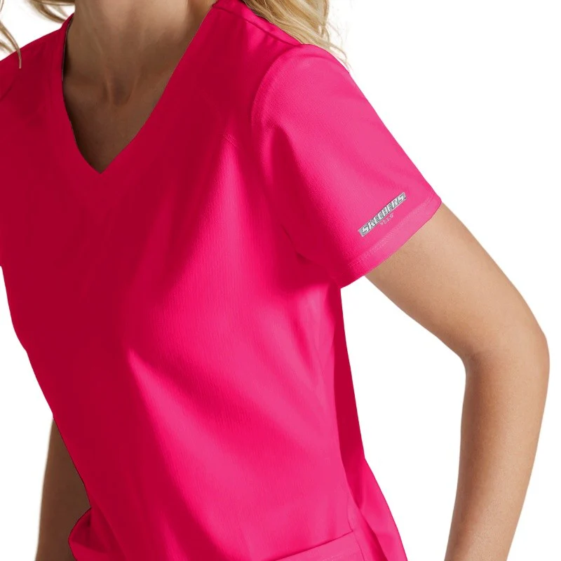 Tunique Médicale Femme Manches Courtes Cerise - SKECHERS - Image 4
