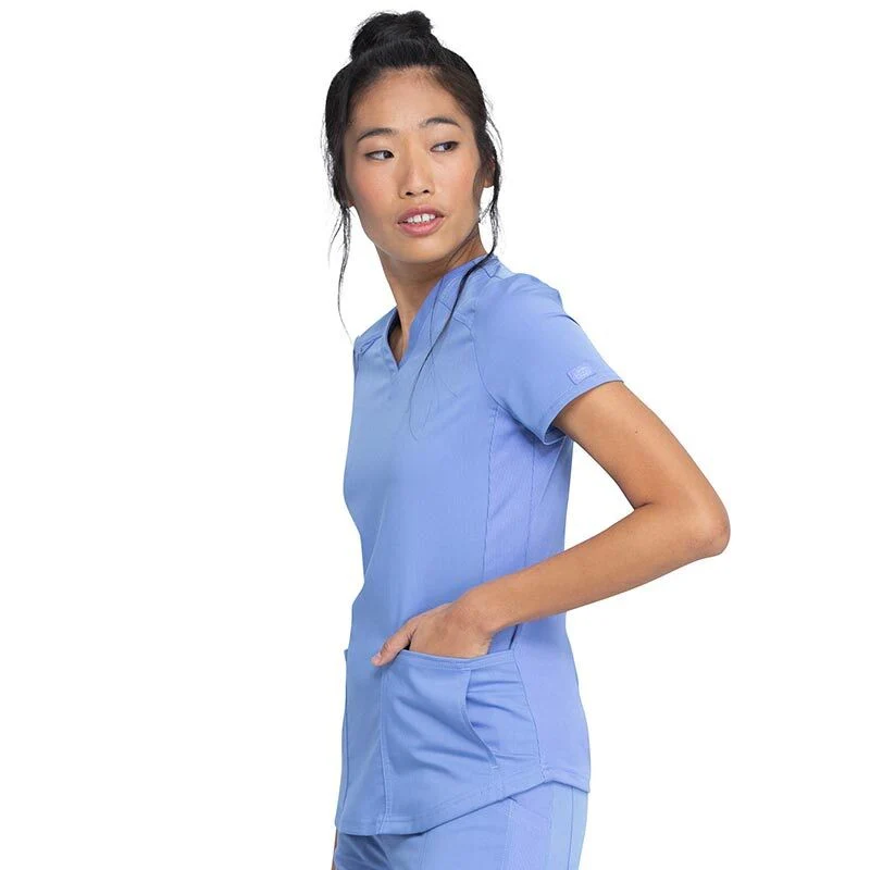 Tunique Médicale Femme Manches Courtes Col V Bleu Ciel - DICKIES MEDICAL - Image 2