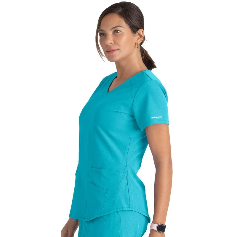 Tunique Médicale Femme Beige Col V Modèle Vitality - SKECHERS - Image 19