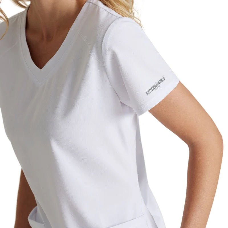 Tunique Médicale Femme Beige Col V Modèle Vitality - SKECHERS - Image 8