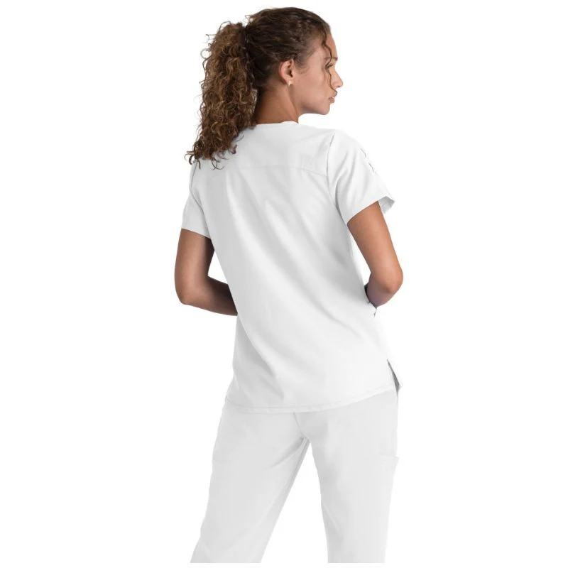 Tunique Médicale Femme Blanc Manches Courtes Lacées - GREY'S ANATOMY BY BARCO - Image 2