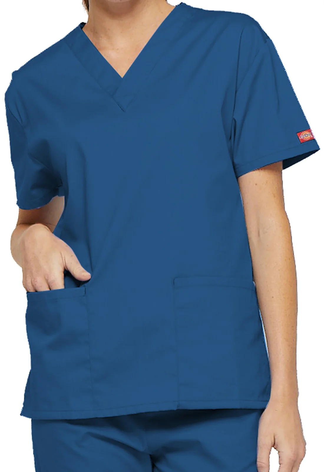 Tunique Médicale Mixte Manches Courtes Bleu-Royal Col V - DICKIES MEDICAL