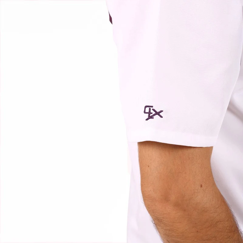 Tunique Médicale Homme Sah Blanc et Prune - LAFONT SANTÉ - Image 3