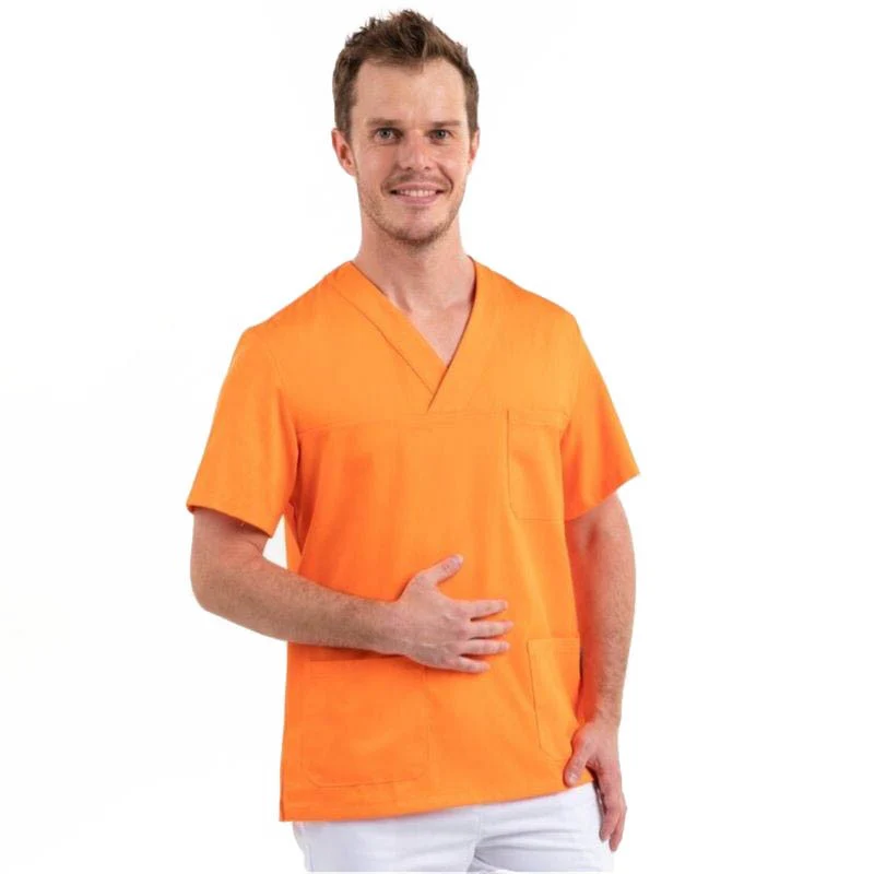 Tunique Medicale Homme Col V Orange - EGOCHEF