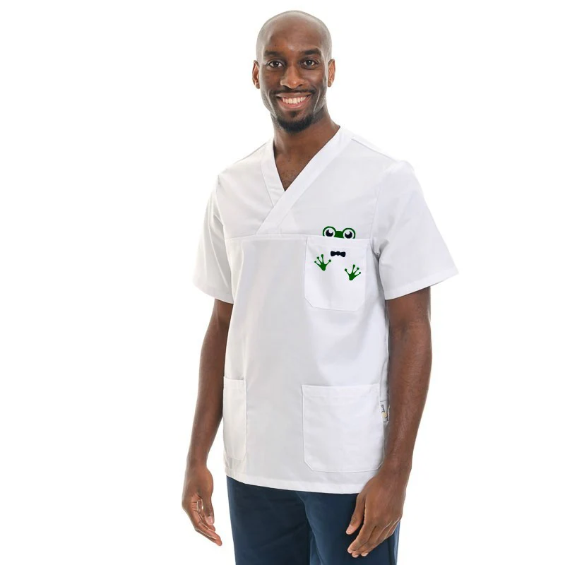 Tunique Médicale Unisexe Motif Grenouille Col V Lavable à 75° - MANELLI - Image 7