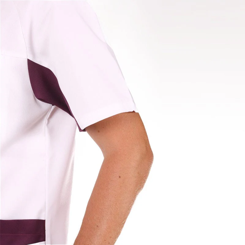 Tunique Médicale Homme Luc Blanche et Prune - LAFONT SANTE - Image 3