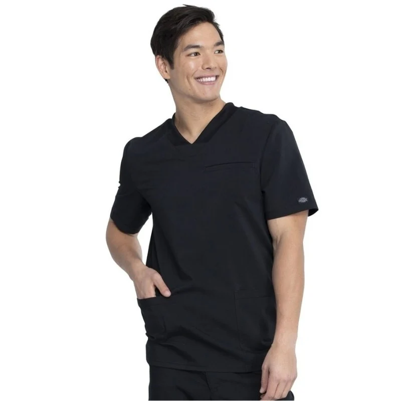 Tunique Médicale Homme Tissu Extensible Sergé Noir - DICKIES MEDICAL