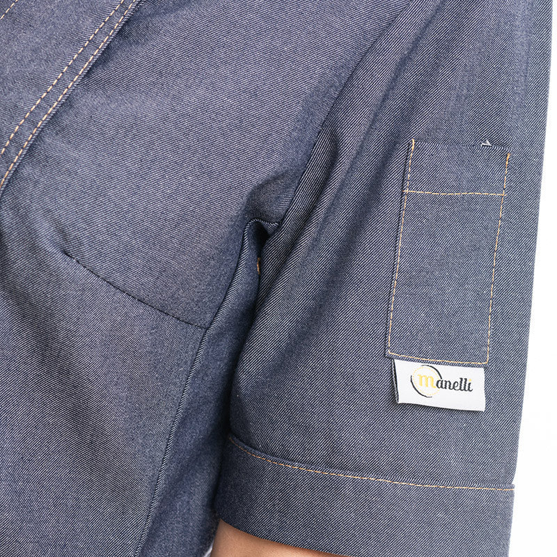 Veste Boulangère Femme Manches Courtes Poche Jean - MANELLI - Image 6
