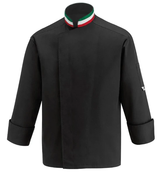 Veste de Cuisine Noire Col Italien - MANELLI - Image 4