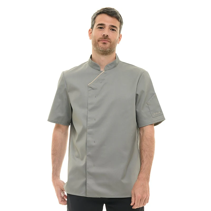 Veste Cuisine Unisexe Manches Courtes Tilleul Harti - ROBUR - Image 4