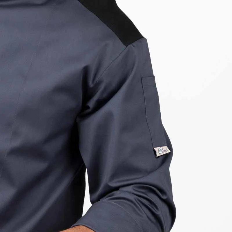 Veste de Boucher Homme Manches Longues Grise et Noire First - MANELLI - Image 4