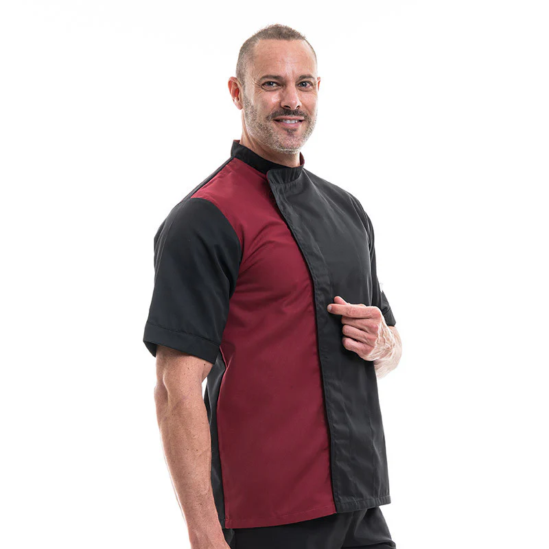 Veste de Boucher Noir et Bordeaux - MANELLI - Image 3