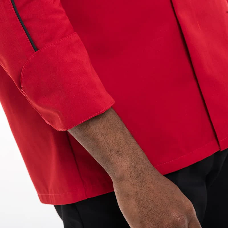Veste de Boucher Homme Manches Longues Rouge - ROBUR - Image 10