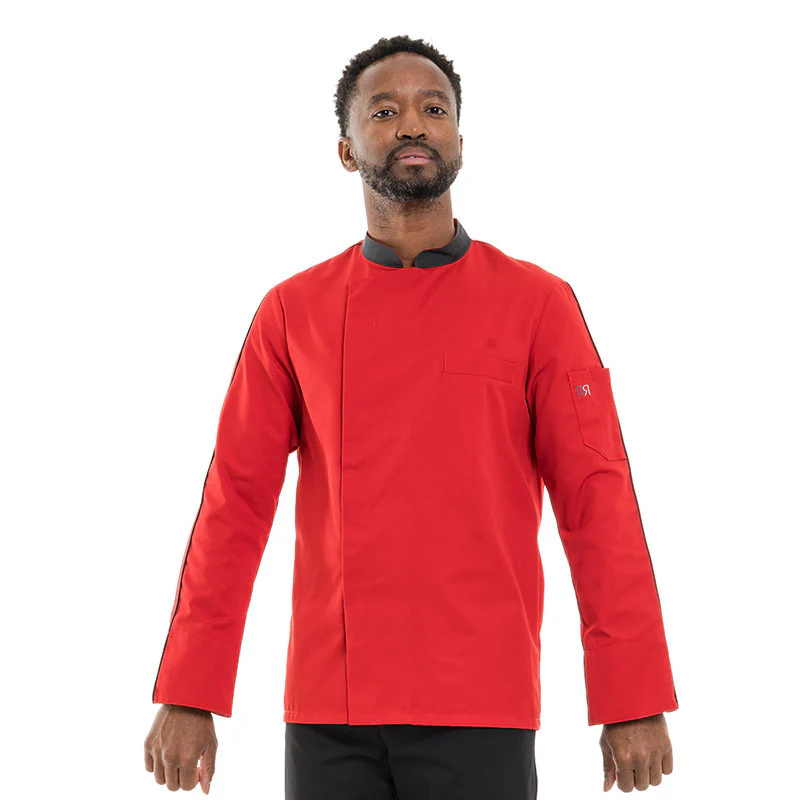 Veste de Boucher Homme Manches Longues Rouge - ROBUR - Image 2