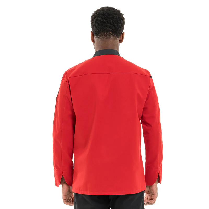 Veste de Boucher Homme Manches Longues Rouge - ROBUR - Image 4