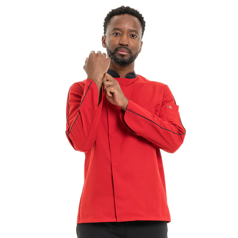 Veste de Boucher Homme Manches Longues Rouge - ROBUR - Image 5